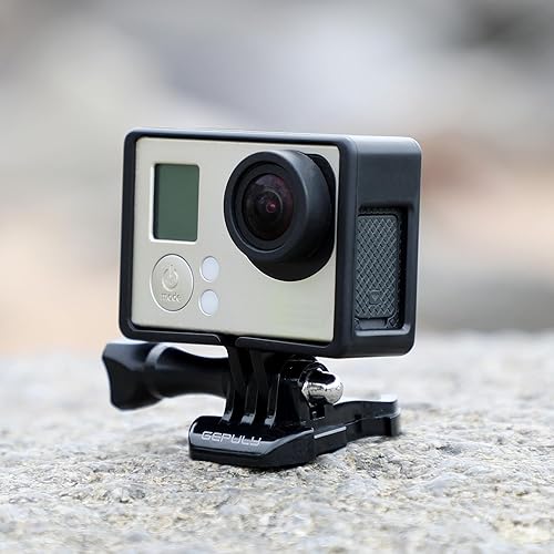 Miniatura 9 de GEPULY Carcasa protectora de montaje en marco con accesorios de soporte y tapa de lente para cámaras GoPro Hero 3, Hero3+, Hero 4 Black Silver