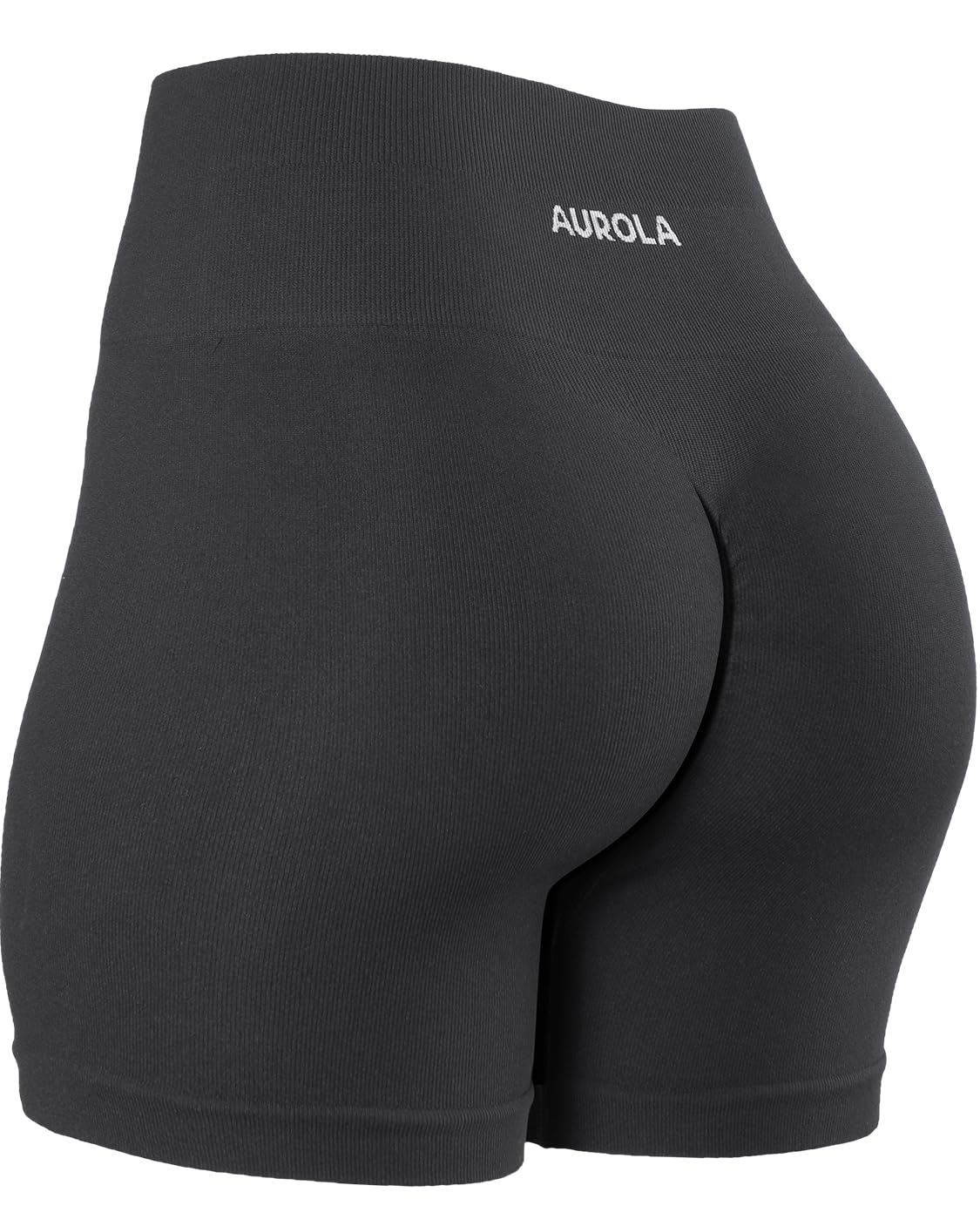 AUROLA Power Workout Shorts for Women Tummy Control Squat Proof Ribbed Thick Seamless Scrunch Active Short