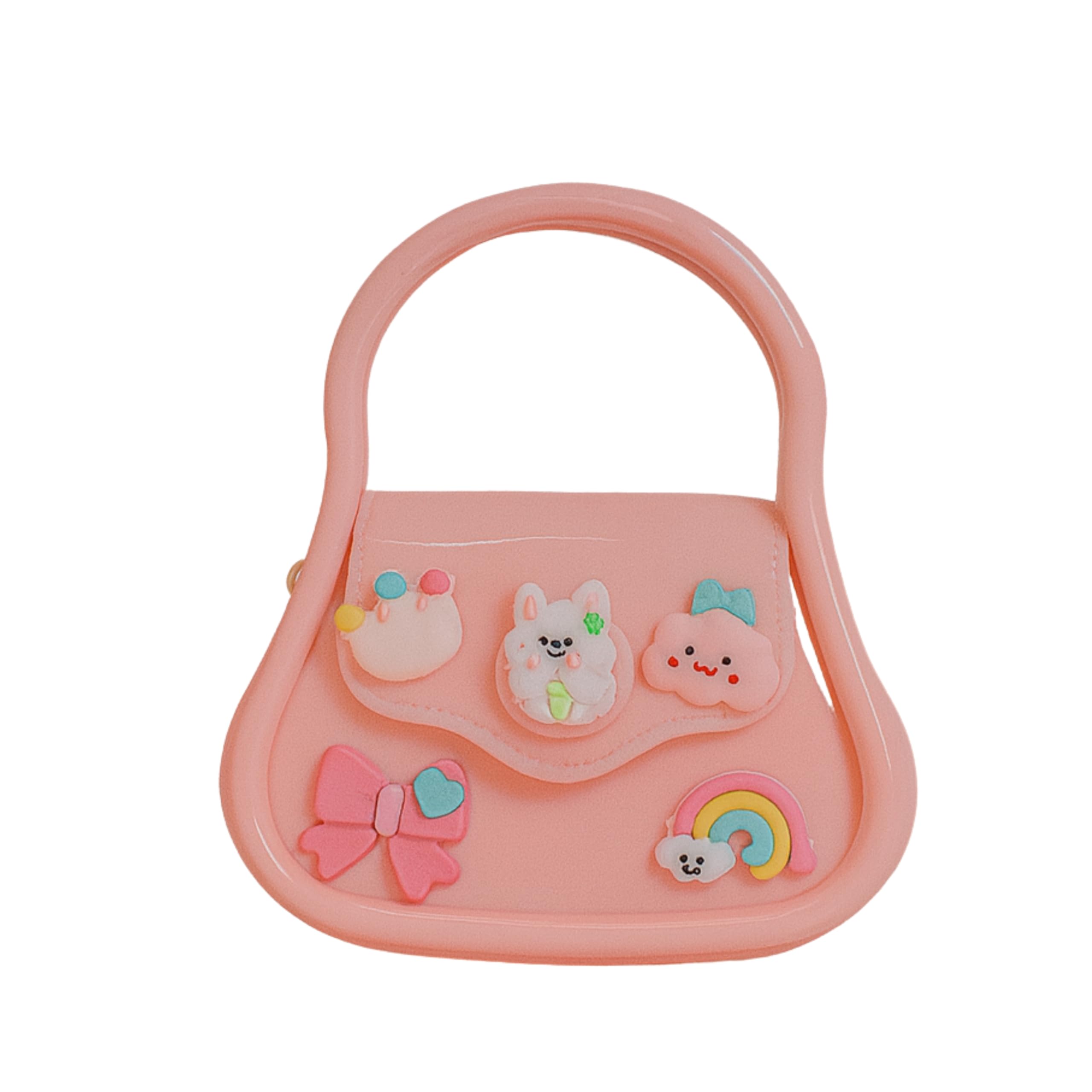 Cute Cartoon Mini Handbag for Girls Small Fashion Purse with Decorative Charms Black Kids Shoulder Bag and Toy Style Accessory