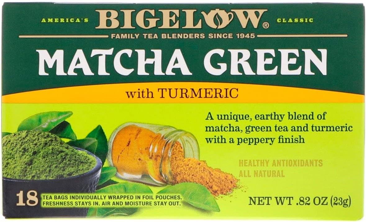 Amazon.com: Bigelow, Matcha Green Tea with Turmeric, 18 Tea Bags