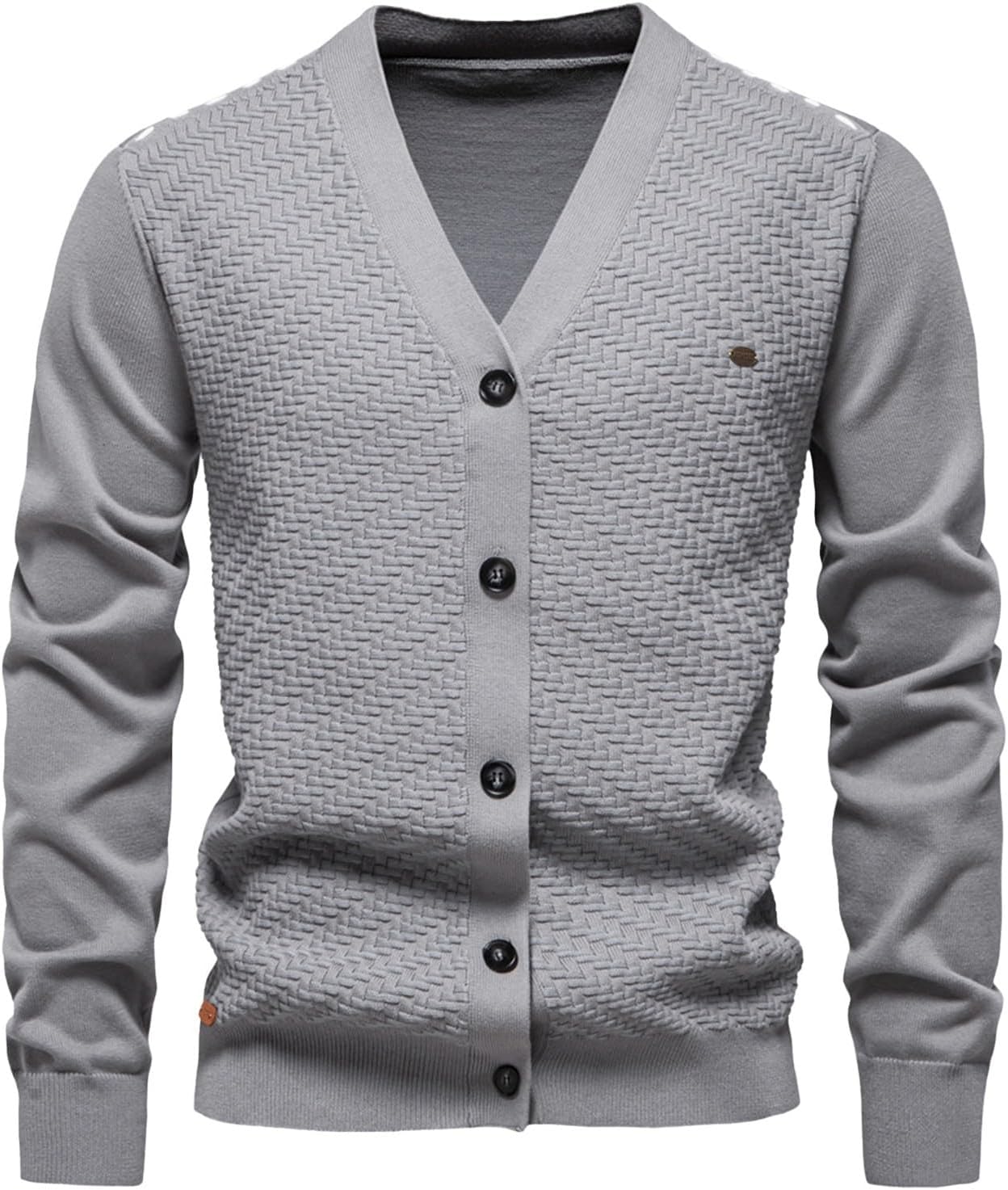 Ymosrh Mens Cardigans Sweater - Casual Long Sleeve Button Down Knitted Fall Winter Warm Cardigan Sweaters for Men Dressy Clothes Cárdigan Hombre (L - Gray)