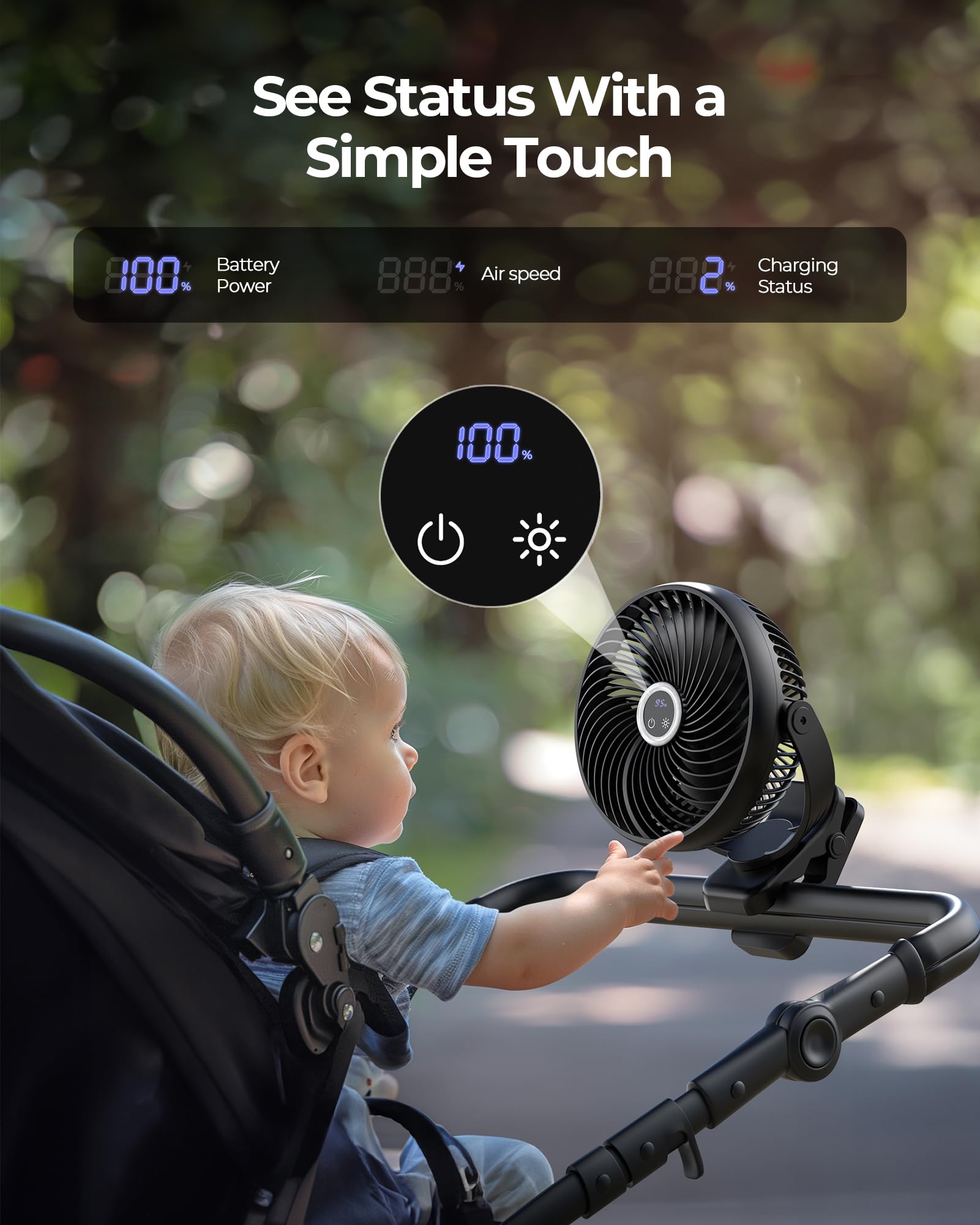 xasla Ventilatore portatile a clip con timer a batteria