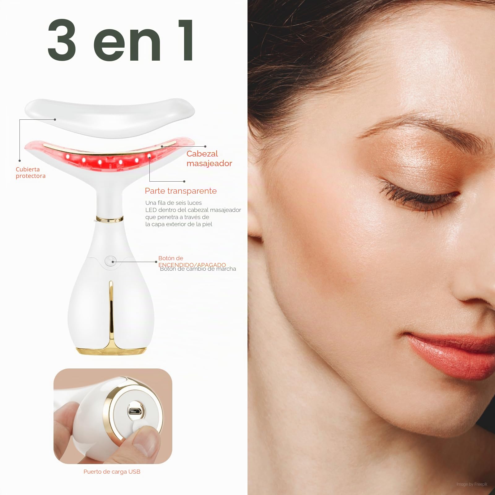 Ms.W Dispositivo de Belleza Electrico Masajeador Cara, Masaje Facial Aparatos Para Flacidez Cara Masajeador Facial Antiarrugas, Maquina Quita Arrugas Lifting Facial Skin Care Masajeadores Faciales
