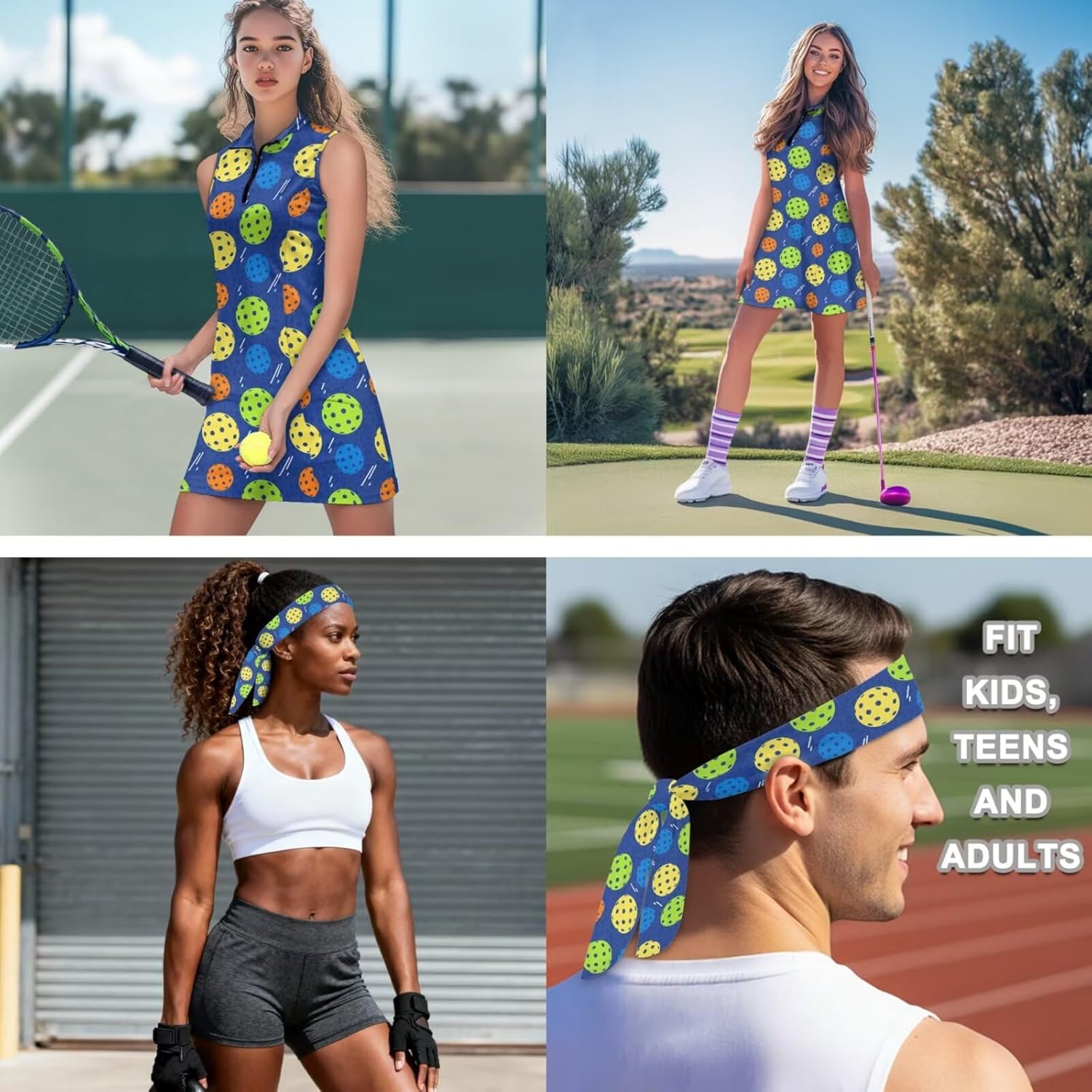 Women's Golf Dress with Shorts Pockets Sleeveless Athletic Workout Tennis Dresses with Headscarf 3 Piece Outfit