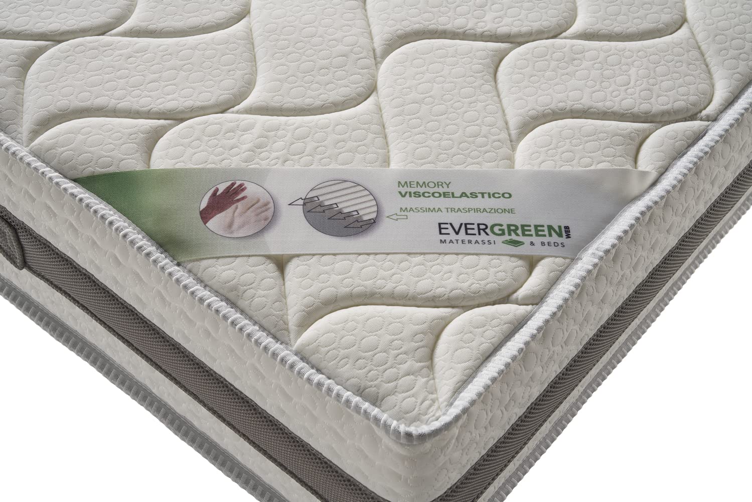 EvergreenWeb – Materac ze sprężynami ze stalowymi sprężynami i pianką Waterfoam, wysokość 21 cm, ortopedyczny przeciwko bólom pleców, twardy z dodatkowym komfortem, poszewka odporna na roztocza i antyalergiczna