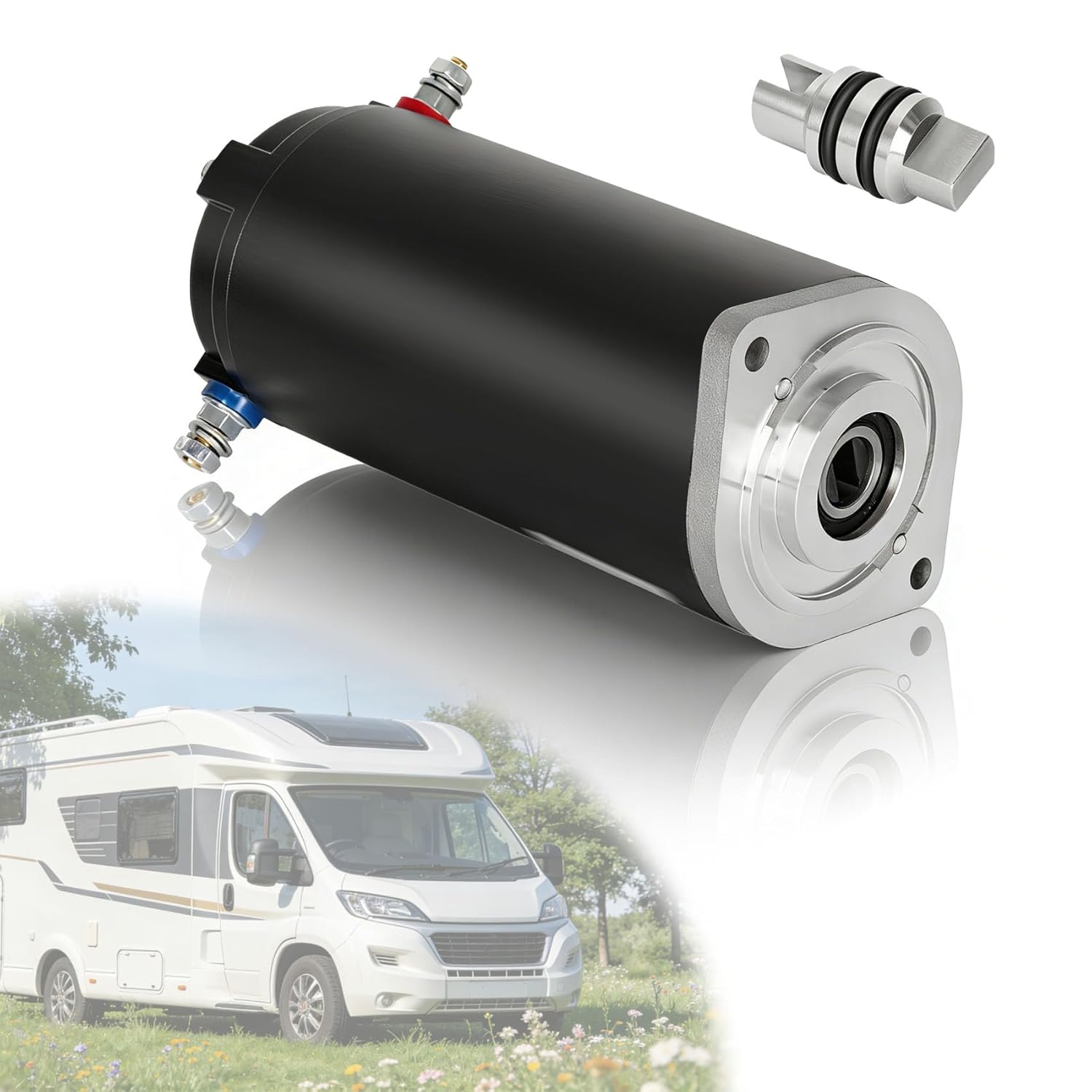 179327 Hydraulic Pump Motor Kit 414850 Replacement for Unidirectional Power Unit RV Leveling Systems with Manual Drive and Heavy-Duty Construction, Includes Sealed Collar Coupling 286722