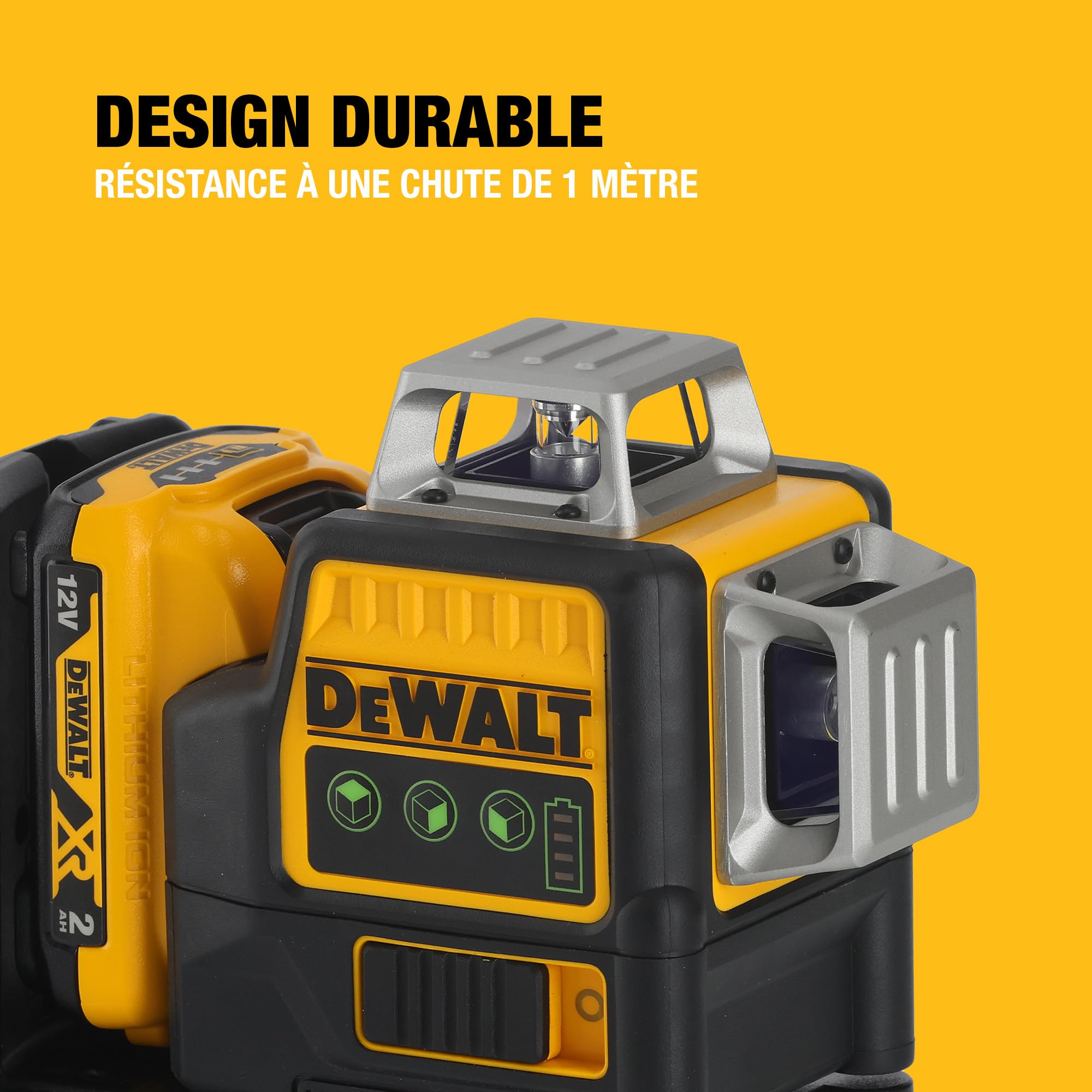 DEWALT - Laser en croix vert XR 12V 3x360°, avec 1x batterie 2Ah, DCE089D1G-QW