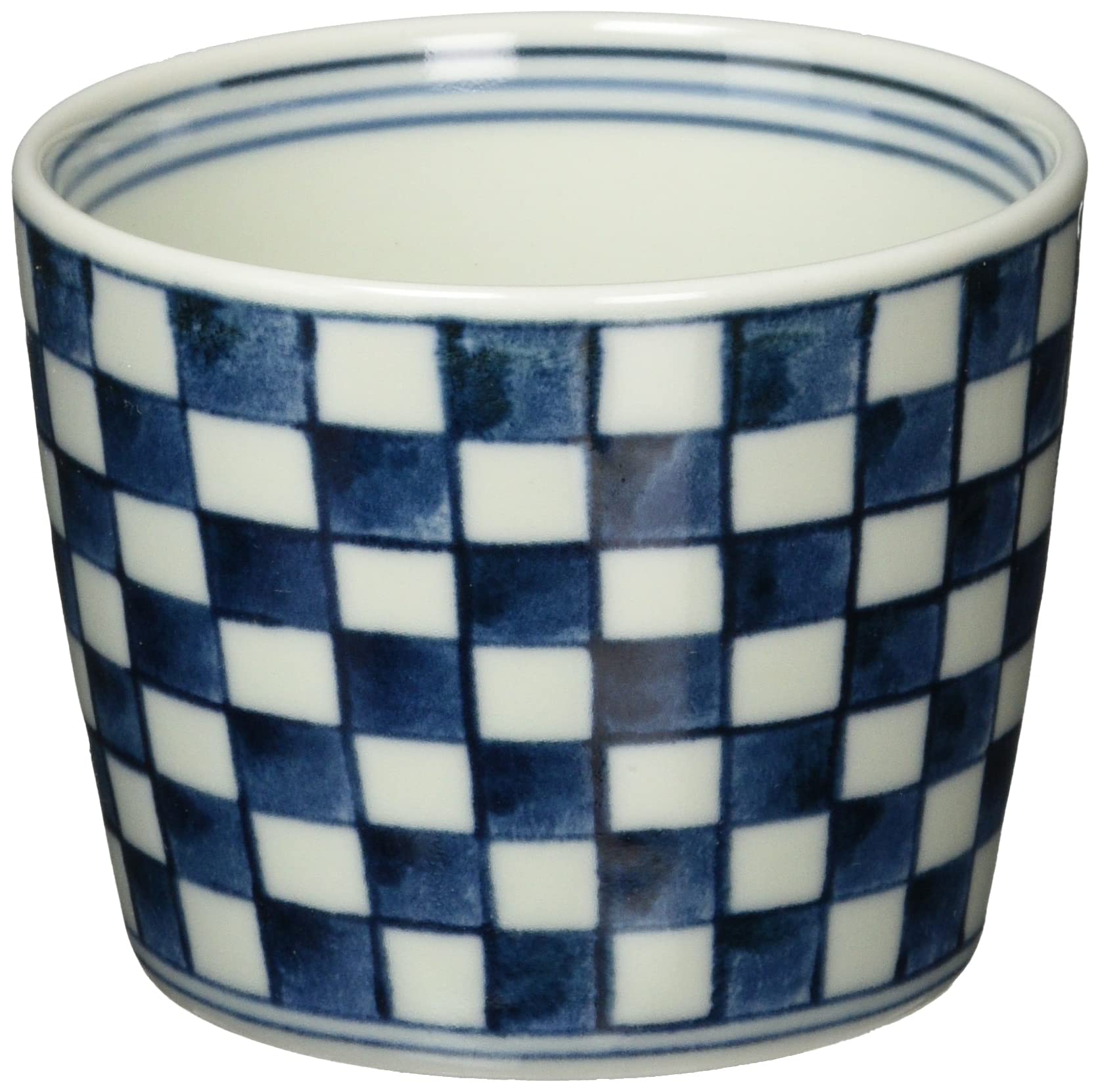 Hasami Ware Soba Dipping Cup, Checkered