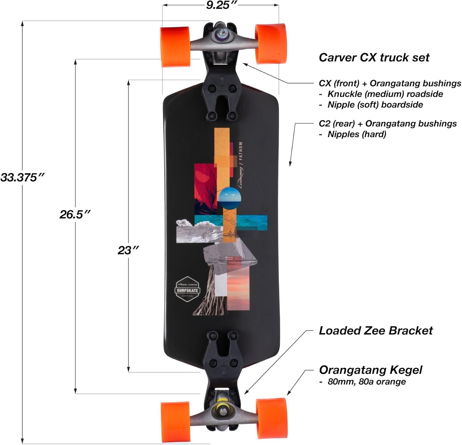 Loaded Boards x Carver Fathom Surfskate Edition Longboard Complete