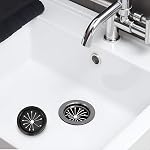 2Pcs Black 3-Inch Garbage Disposal Splash Guard - Kitchen Sink Baffle Covers for Whirlaway, Waste King and GE Models - Rubber Drain Cover Disposal and Splash Protection, Garbage Disposals and Parts