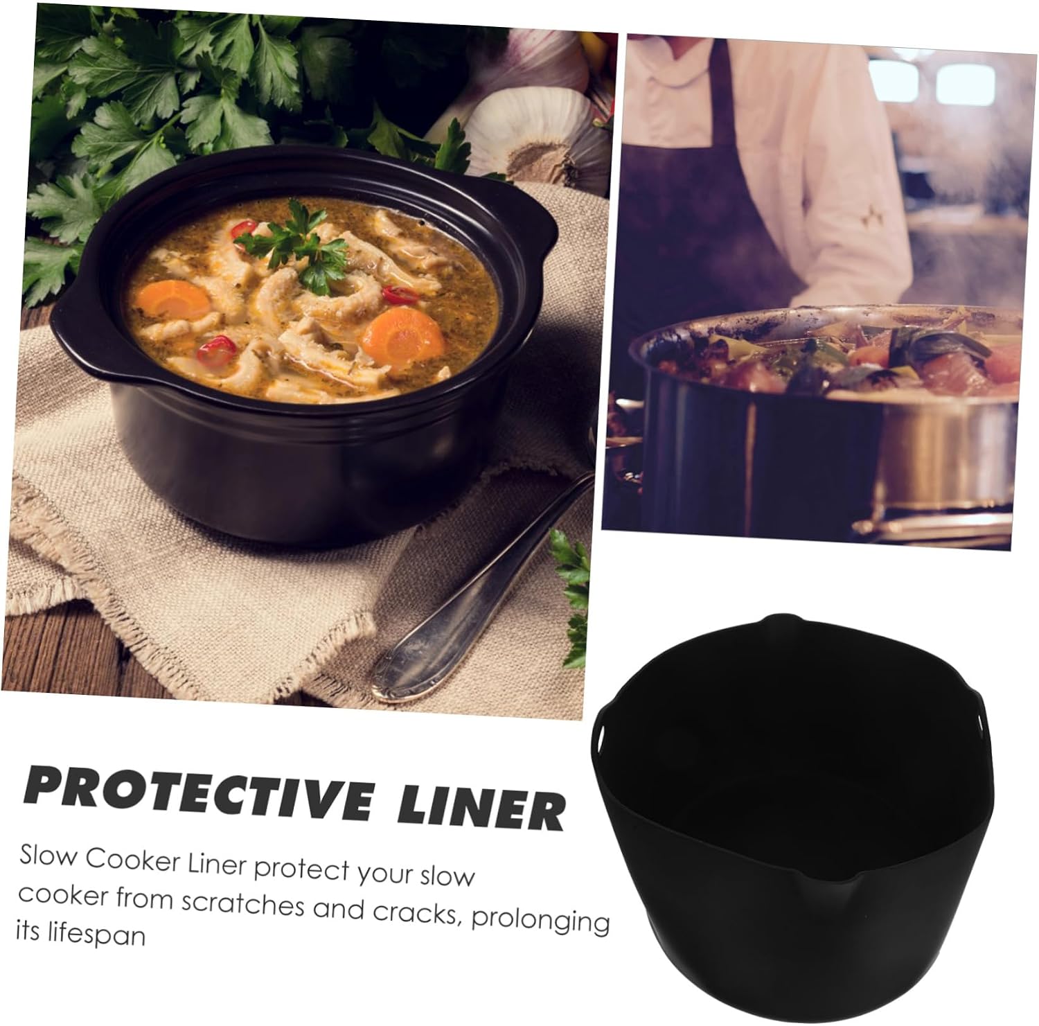 Cooker Insert Slow Cooker Silicone Liner Leak-resistant Easy to Insert Remove Washable for Daily Use