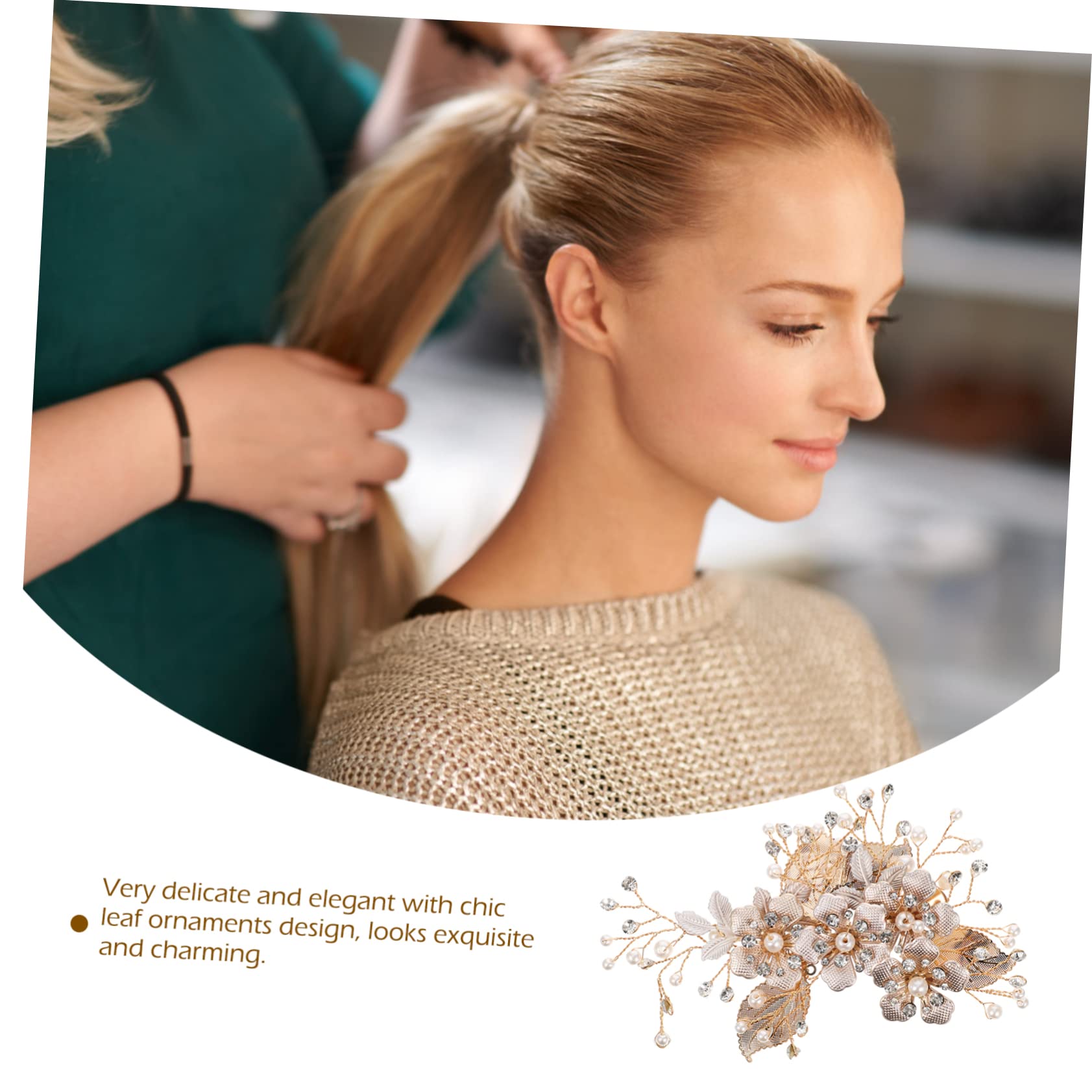 MAGICLULU 5St Haarnadel Haarspangen Haarklammer hairpin Hochzeit Strass-Kopfschmuck Tiara haarschmuck Brautaccessoires goldene Haarspange Blatt Kopfbedeckung Zubehör Brautjungfer