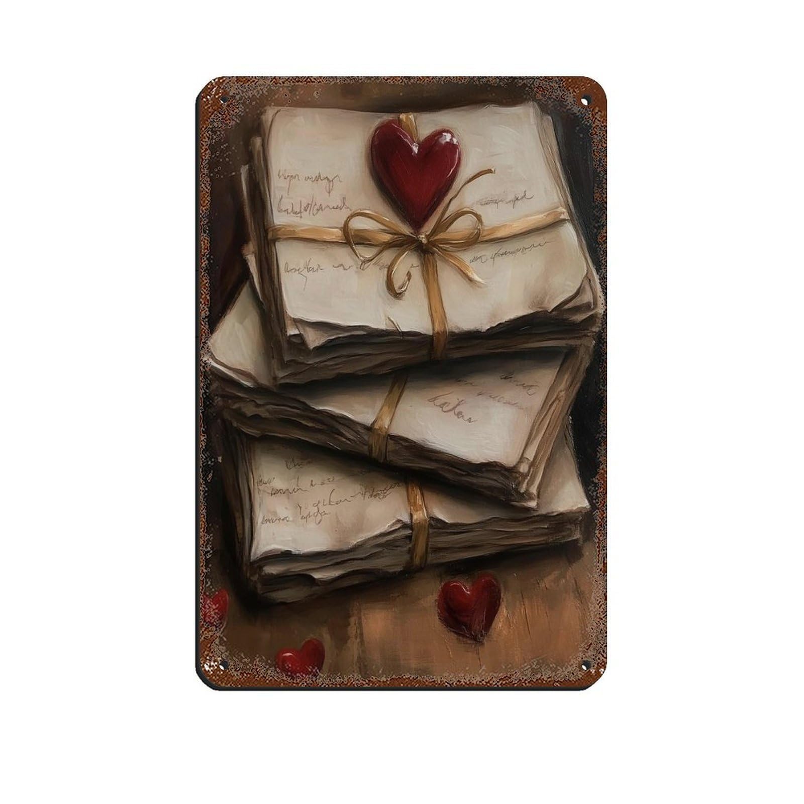 Romantic Vintage Love Letters, Dark Academia Retro Poster Metal Tin Sign Chic Art Retro Iron Painting Bar People Cave Cafe Family Garage Poster Wall Decoration 8x12inch(20x30cm)
