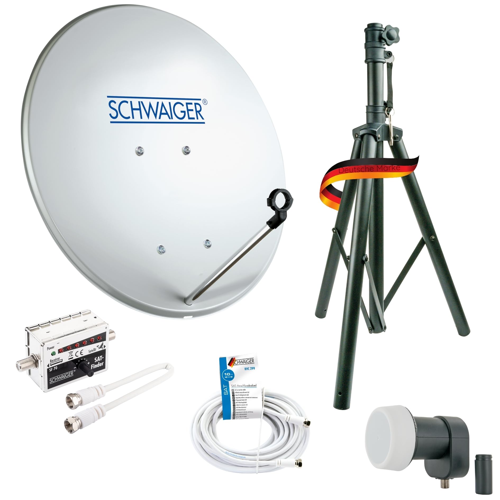 Kit Antenna Satellitare SCHWAIGER SATSET440 - Con Treppiede, LNB E Cavo 10m | Per Campeggio E Ricezione TV - Foto 9