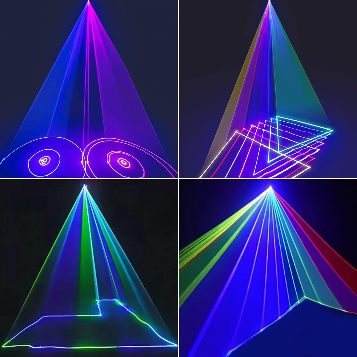 KeoBin 3D RGB Animations DJ Discolicht mit Fernbedienung | Dutzende Strahl- & Grafikmuster, Musiksteuerung, 34CH DMX512, Auto, Master-Slave, Zoom & Rotation für Club, KTV & Live Shows