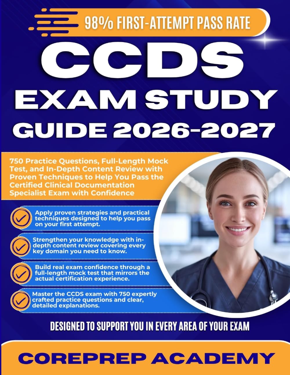 CCDS EXAM STUDY GUIDE 2026-2027: 750 Practice Questions, Full-Length Mock Test, and In-Depth Content Review with Proven Techniques to Help You Pass ... Documentation Specialist Exam with Confidence