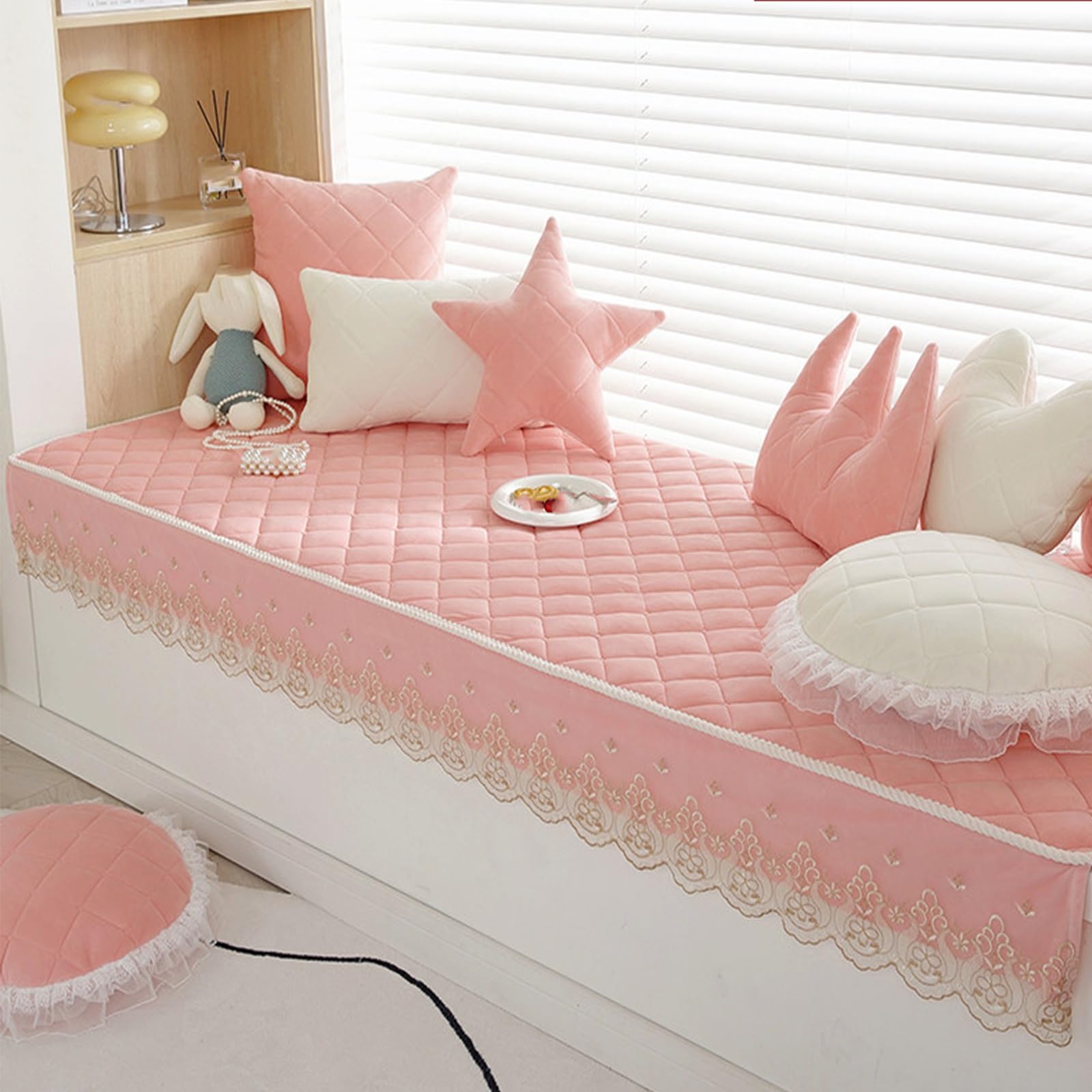 Tapis d'appui de fenêtre antidérapant rose contre le froid