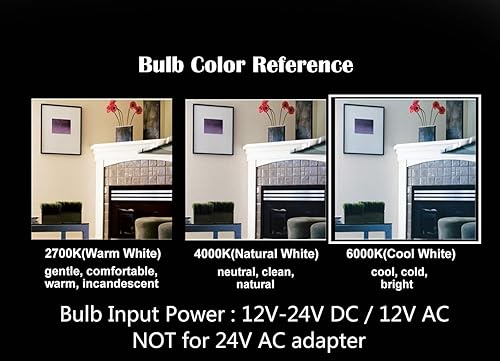 Miniatura 5 de Bombilla LED de candelabro de entrada CC de 12 V 24 V, 2 W, 200 lm, luz blanca fría de 6000 K, regulable con atenuador de 12 V CC, punta de torpedo,