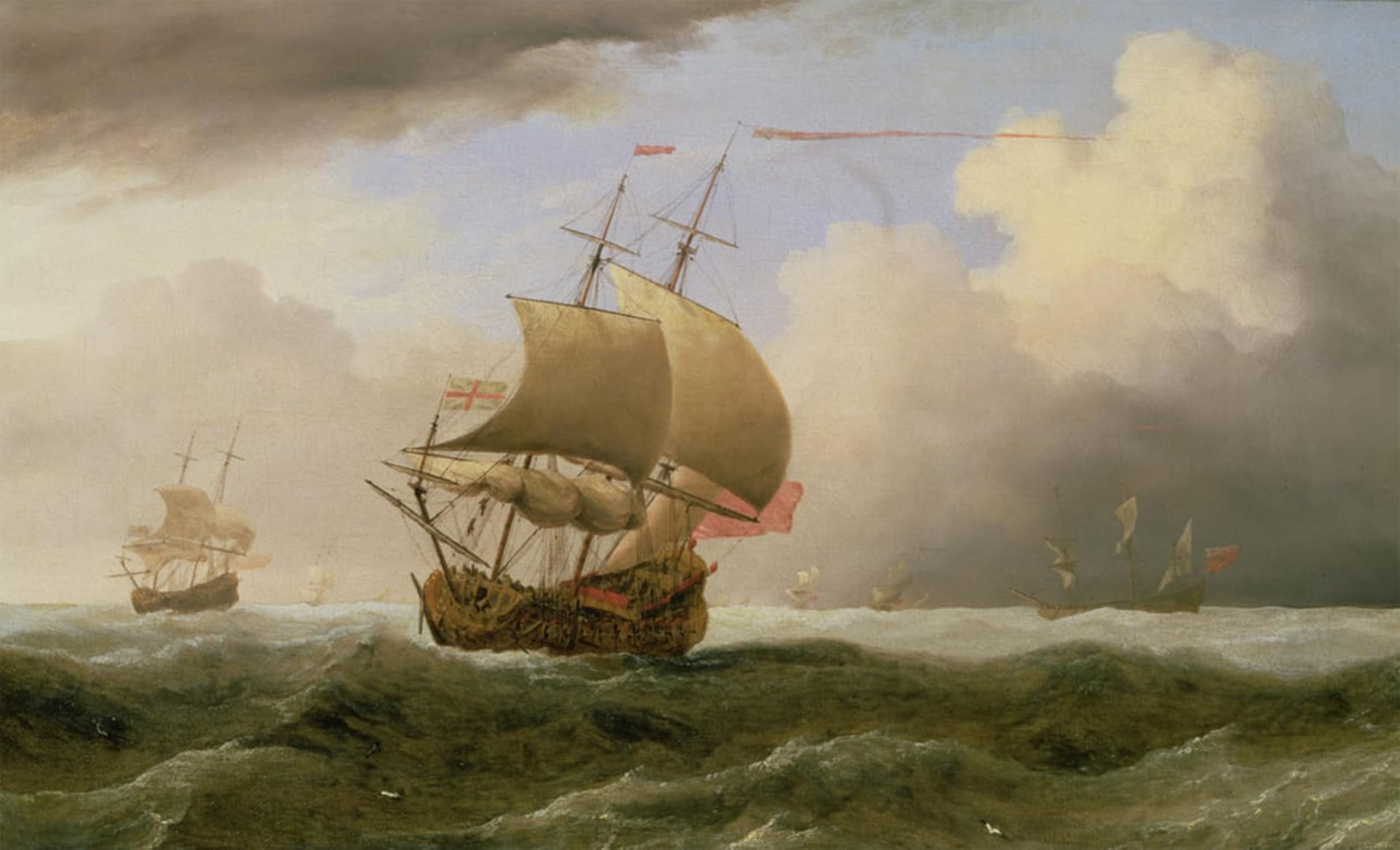POSTERIIk Famous Animal Posters Vintage Picture an English Ship Close Hauled in a Strong Breeze by Willem Van De Velde the Younger Modern Wall Decor for Home Decor 60x90cm