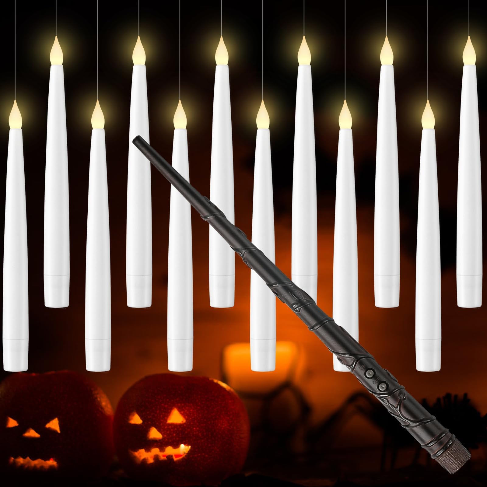 Floating Candles with Wand Remote 12 PCs Flameless Battery Operated LED Magic