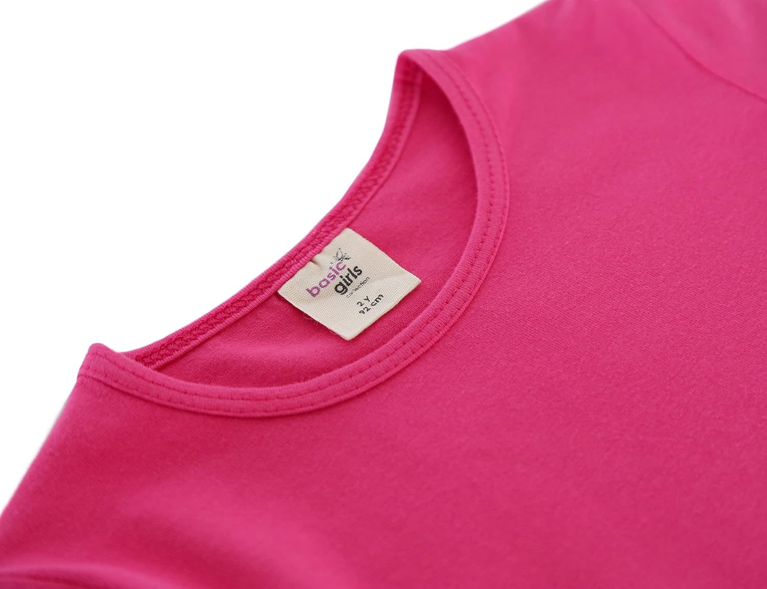 Lilax Girls' Basic Long Sleeve Round Neck Cotton T-Shirt