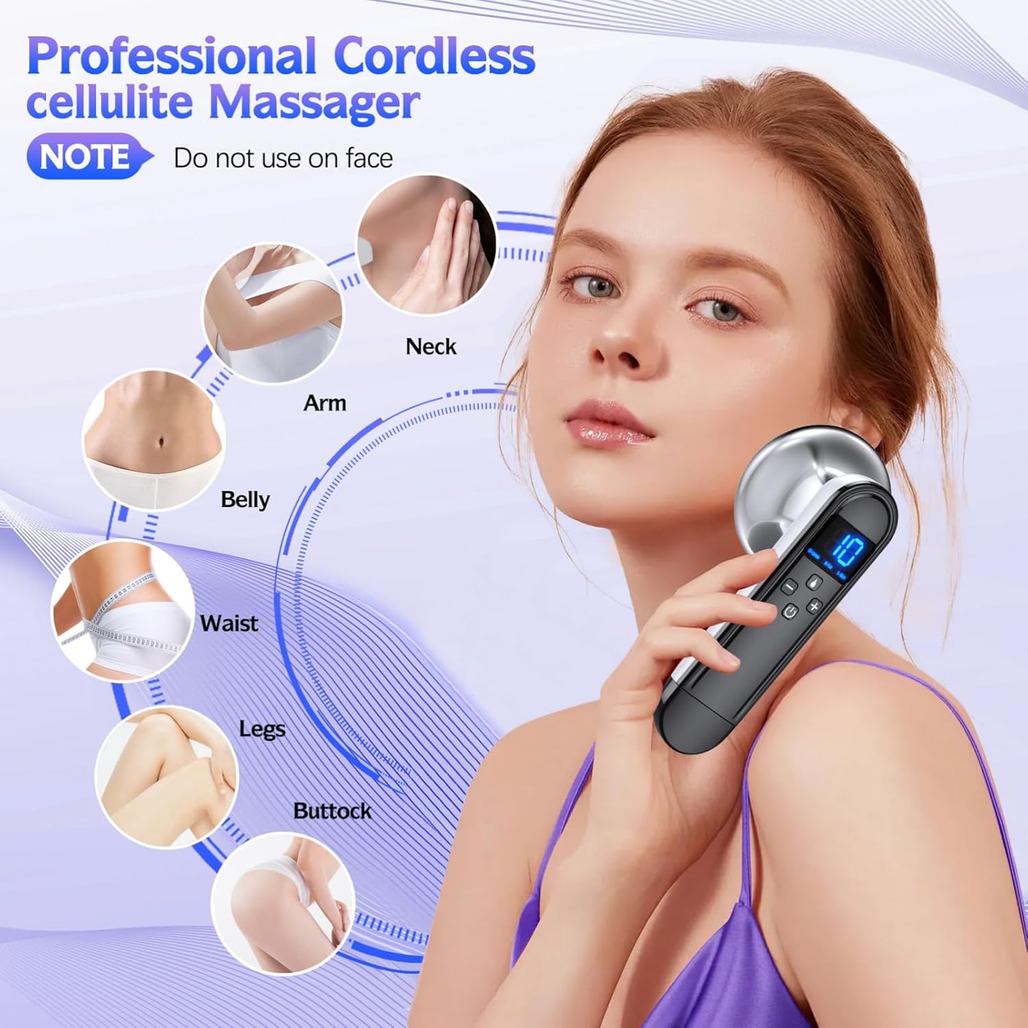 COMEBY Body Sculpting Machine - Professional Handheld Cordless Cellulite Massager - Suitable for Belly, Neck, Legs, Hip, Arms - Image 5