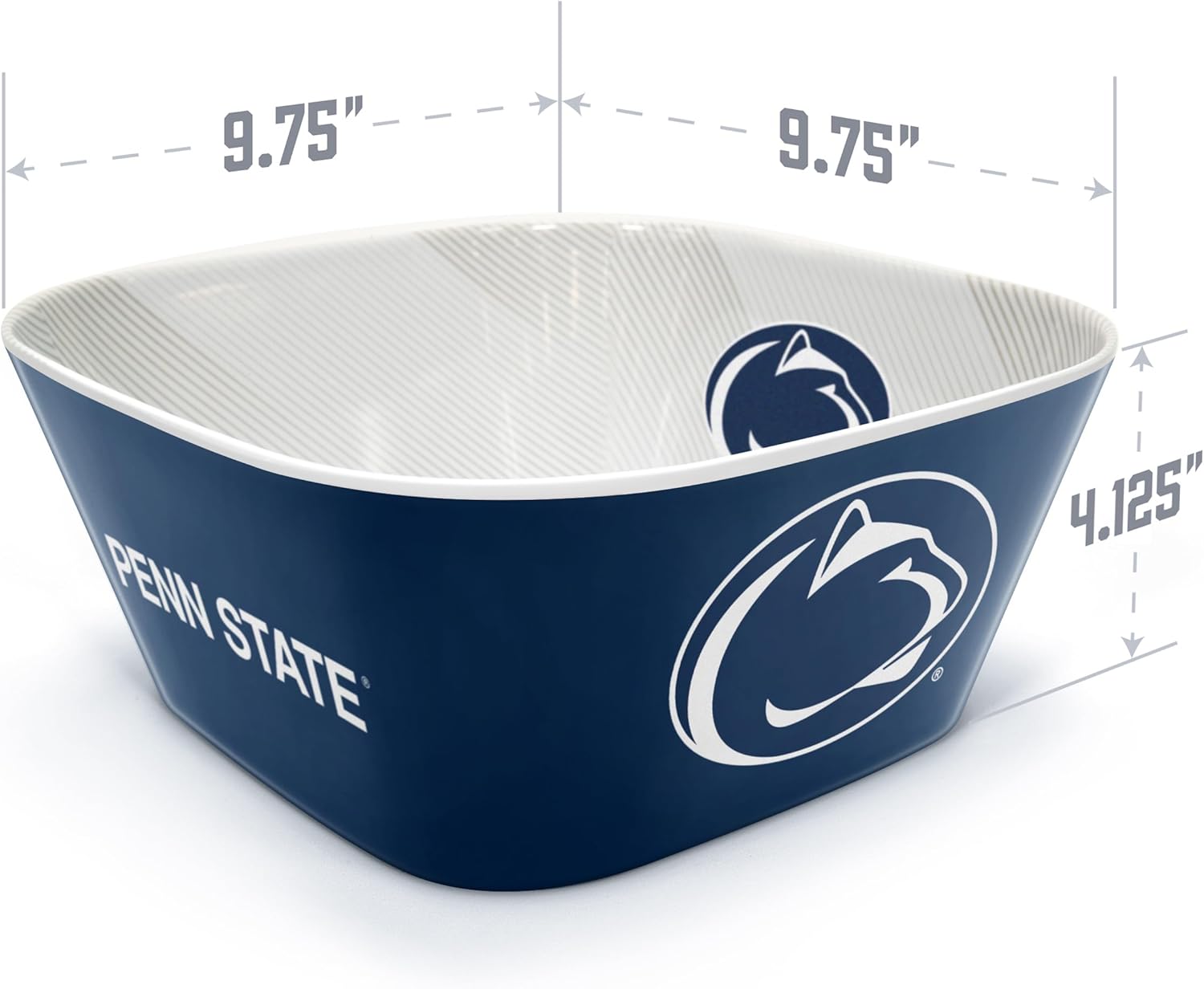 YouTheFan NCAA Officially-licensed Large Party Bowl - 100% Melamine, dishwasher safe, BPA free - holds large bag of chips - sleek design - perfect for game day or any day
