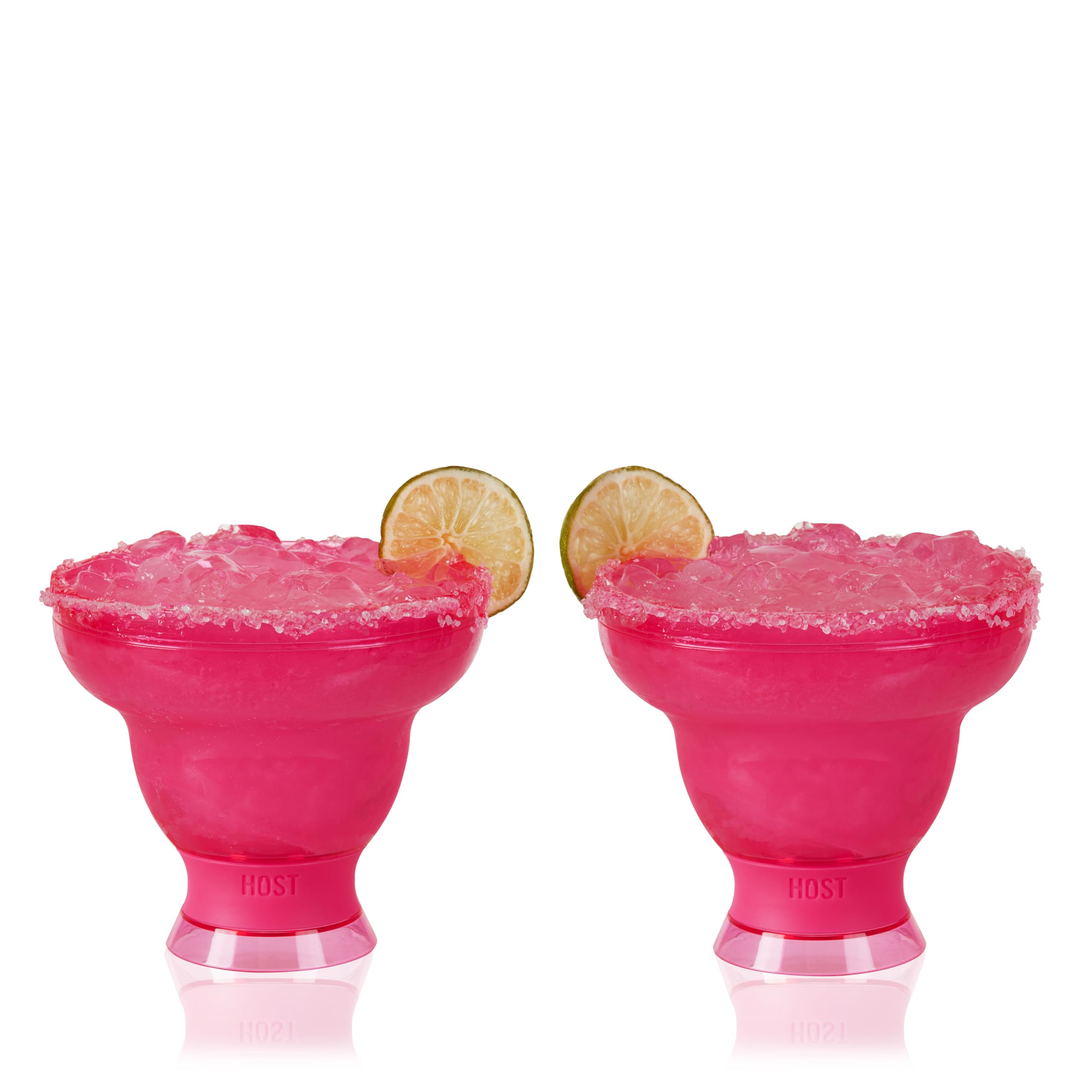 Host Freeze Cocktail, Frozen Cup, doppelwandig, Kunststoff, Margarita-Set, moderne Trinkgläser, 340 ml, Pink, 2 Stück