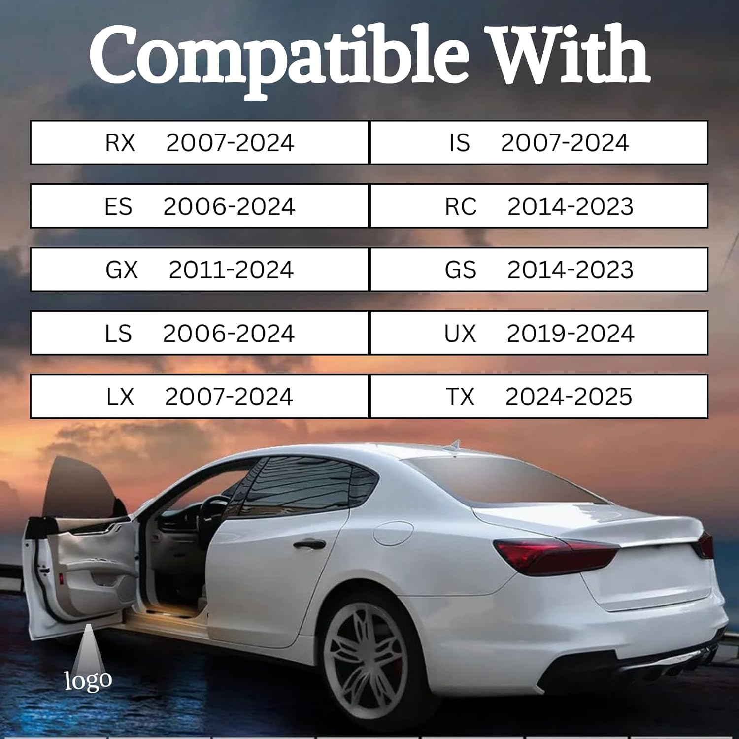 LED Car Door Light (Red) Logo Projector Welcome Courtesy Light Compatible with LS ES is LX RX GS GX RC UX TX Accessories