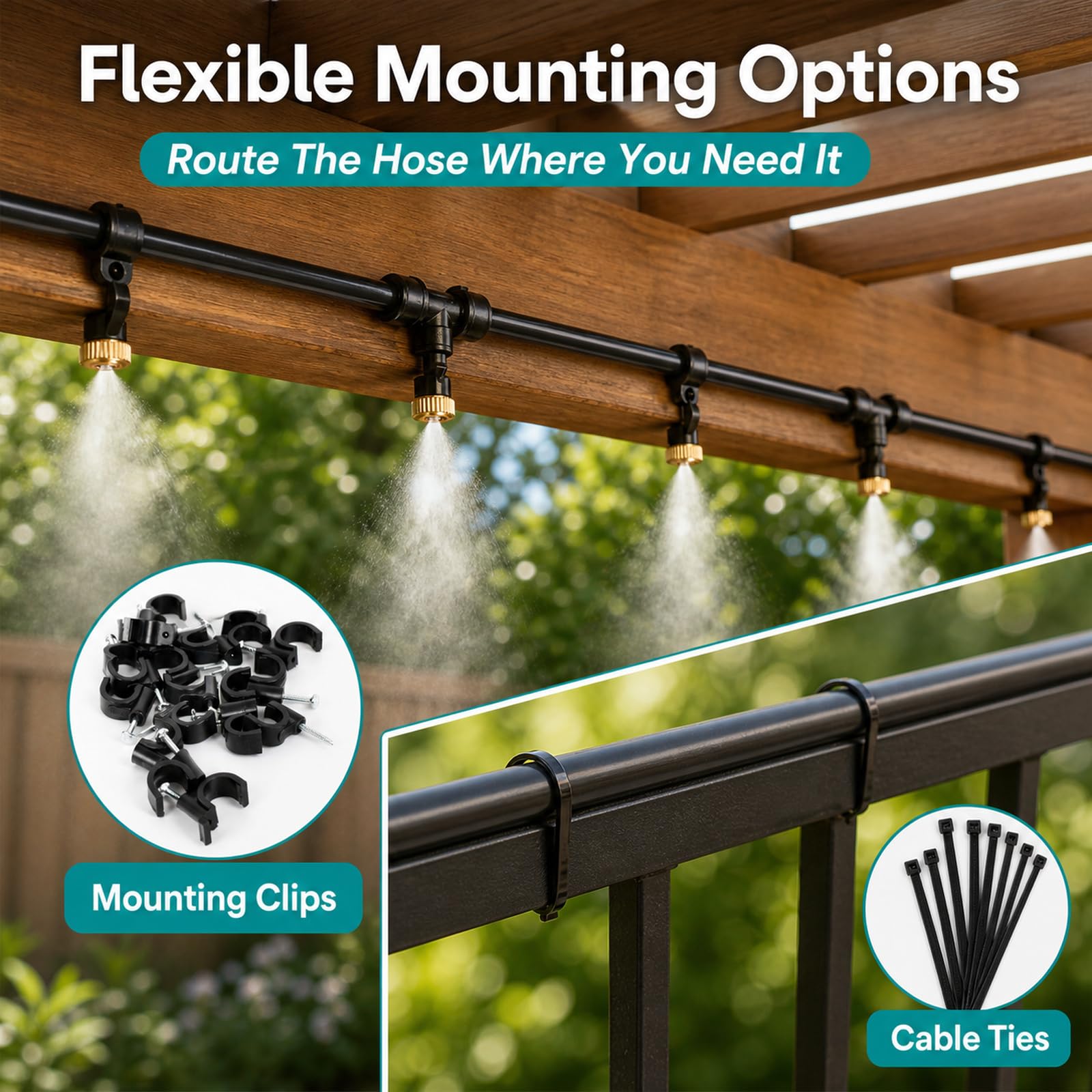 Impianto Irrigazione Giardino,Giardino Irrigazione Serras System,Kit Irrigazione Goccia Giardino,Leak-Proof And Rust-Proof,Wear-Resistant,Suitable for Patios And Potted Plants