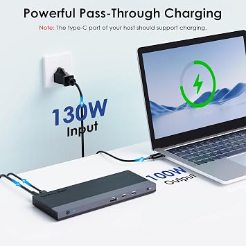 WAVLINK USB C Docking Station Dual Monitor Triple Display for Laptop Windows OS, USB Type C Dock with 130W Power Adatpter - 2 HDMI, DisplayPort, 100W PD, Ethernet, 4 USB 3.0, 2 USB-C, Audio