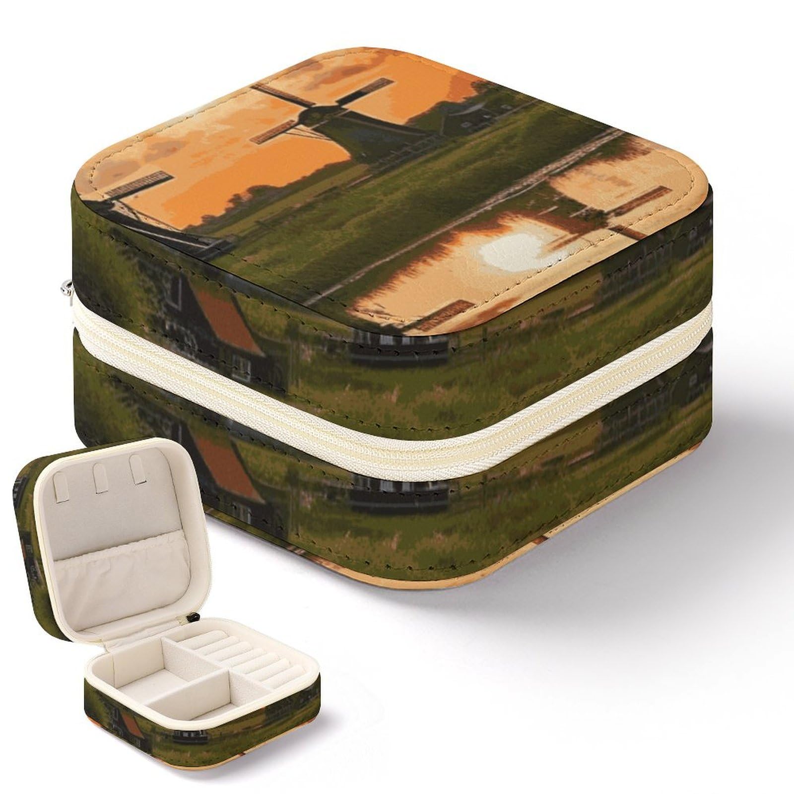 Boîte de rangement portable pour bijoux motif Pays-Bas, cadeau idéal pour femme