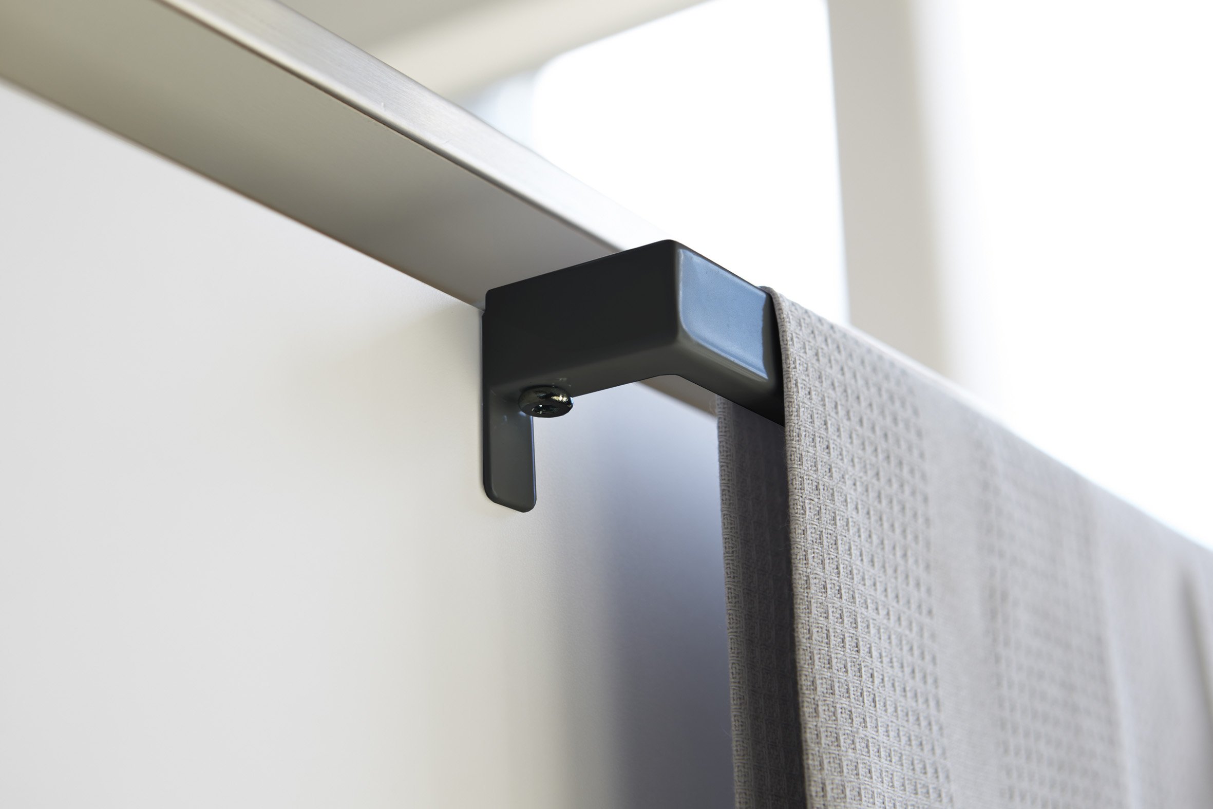 Yamazaki 2854 TOWER Towel Hanger, black, Steel, 19 x 67 x 4 cm