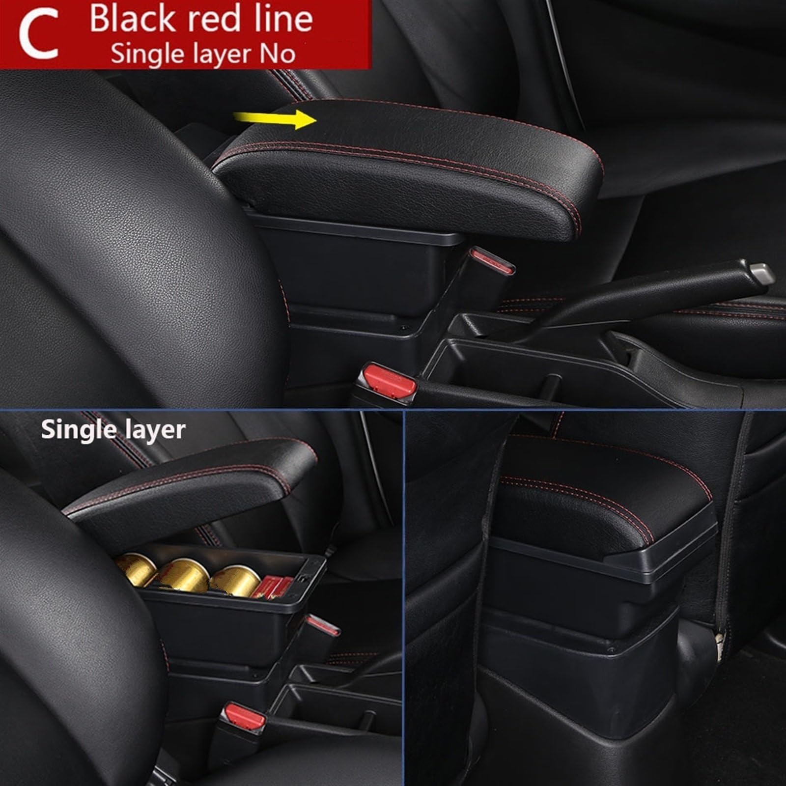 Boîte Rangement Pour Console Centrale De Voiture Accoudoir Pour Peugeot 208 2012-2018 Accessoires(Type D)
