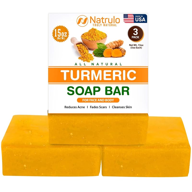 Sabonete em Barra Natrulo com Cúrcuma para Rosto e Corpo, Pacote com 5 oz
