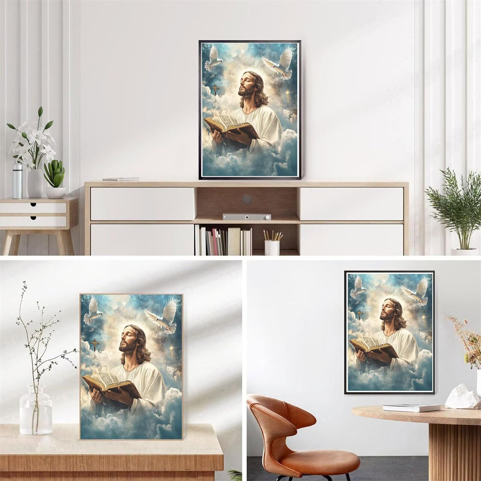 Man White Doves Diamond Art, 5D diamentowy obraz haft krzyżykowy zestawy rzemieślnicze do sztuki kryształowej, rękodzieło DIY dla dorosłych początkujących kompletny zestaw, prezenty dla dziewcząt
