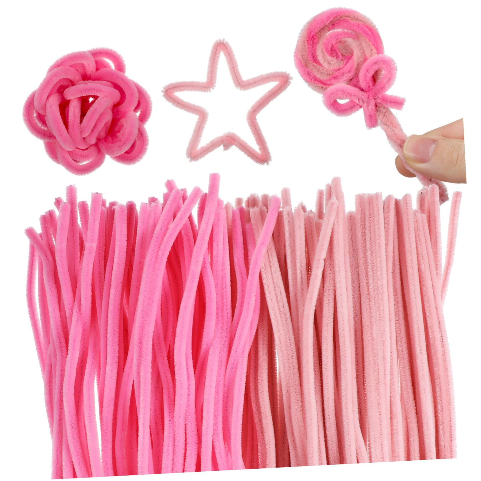 OSALADI Pcs Soft Coated Chenille Stems Twisting Sticks Fuzzy Craft Supplies for Boys and Girls DIY Decorations