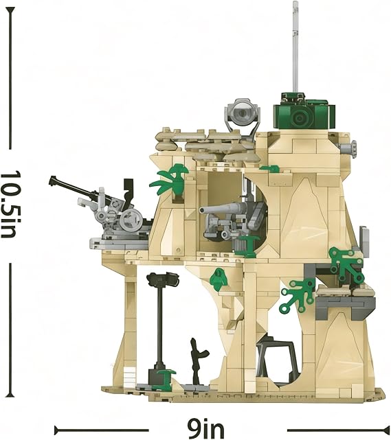 General Jim's Battle of Iwo Jima WW 2 Military Brick Building Set Building Block Model or Playset Great Gift for History Enthusiast, Teens and Adults