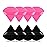 RAREIUS 8pcs Triangular Powder Puff Face Soft Velvet Makeup Puff for Loose Powder Body Powder Makeup Sponge for Contouring Wet Dry Foundation Blender Sponge Beauty Makeup Tool.(Black&Rose Red)
