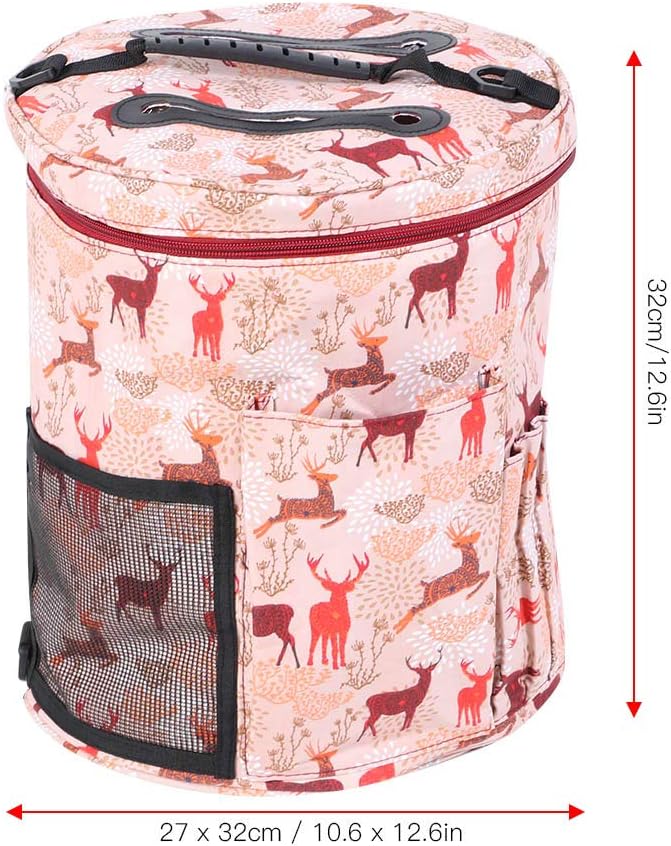 QANYEGN Yarn Storage Bag, Portable Kniing, Micro Crochet Storage Bag, for Crochet Hook, Skeins Yarn, Kniing Plies(Large Bucket)