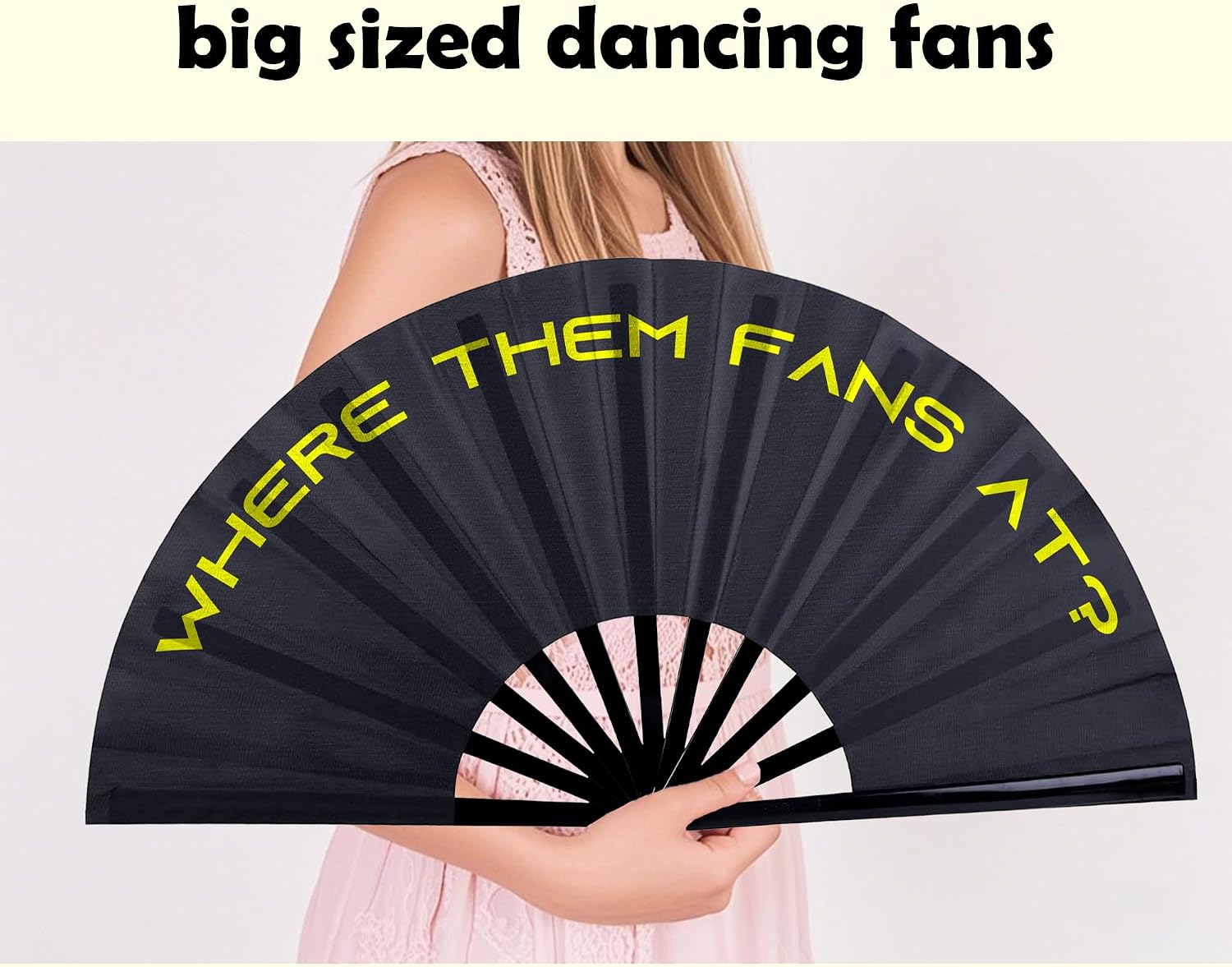 2Pcs Fans for Line Dancing Clacking Fan Decorative Folding Fans, Hand Fans for Women Foldable, Large Festival Popping Fans for Line Dancing (Rose Red)
