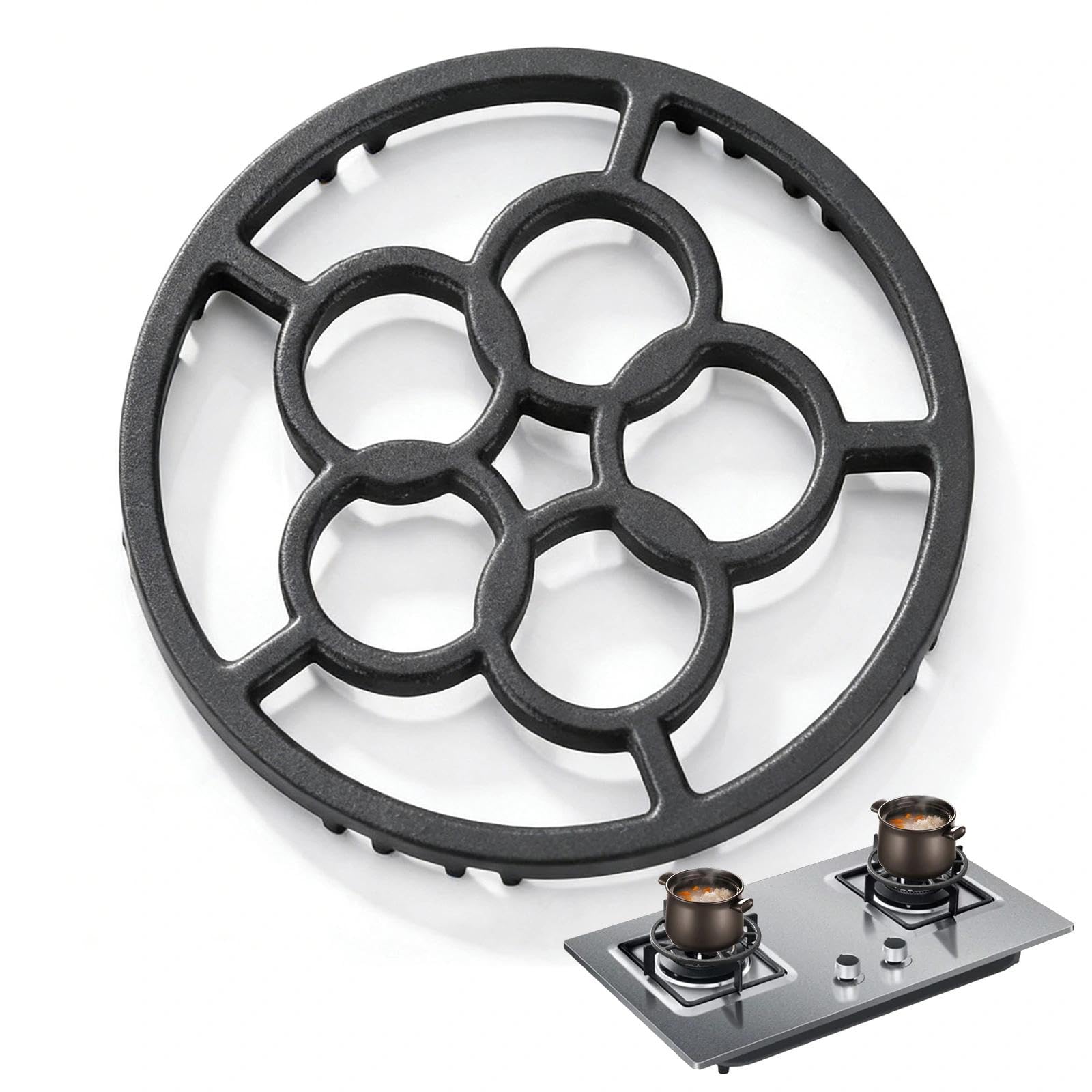 Cast Iron Trivet, Gas Hob Reducer, Non Slip Adjustable Trivet for Moka Pot Small Saucepan Universal Fit for Claw Stoves, Stable Stand for Camping Kitchen Use, Heavy Duty Pan Stand