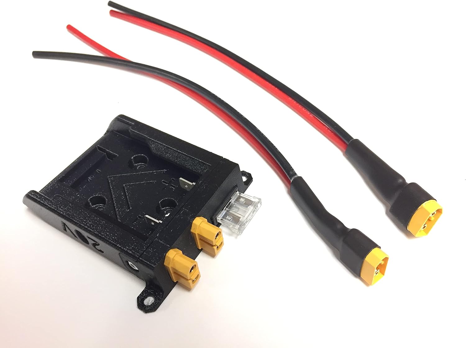 LS XT60 Adapter for Dewalt or Hercules 20V max Batteries Fused Dual Output Expandable black