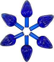 Vista 16 de National Artcraft® Luces grandes de cerámica para árbol de Navidad estilo giro de cristal, paquete de 25