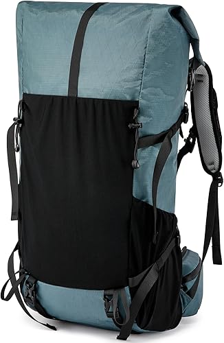Mochila de senderismo, X-PAC mejorada bolsa de senderismo ligera de gran capacidad apta para escalada de montaña y campamento, Gris Verde