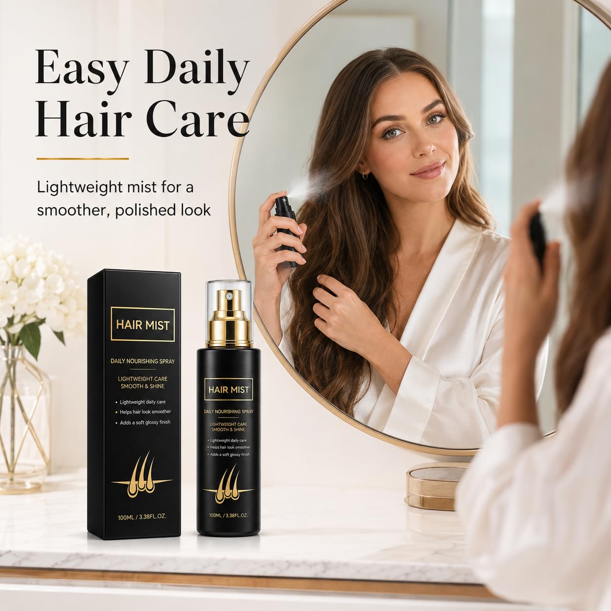 Nebbia nutriente leggera per capelli, confezione da 4