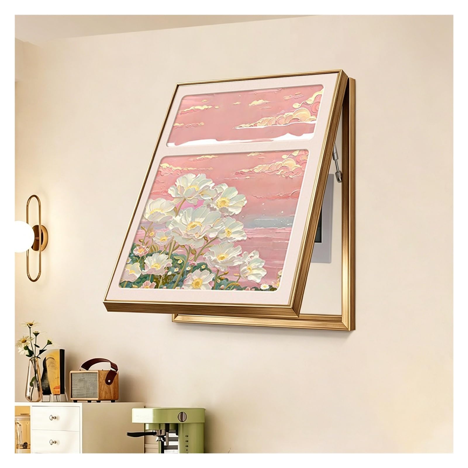 Tapa Decorativa para Caja Eléctrica Tapa para Caja Fusibles Interior Cuadro Eléctrico Pared Hidráulico para Pasillo Despacho Y Dormitorio (60x80cm)