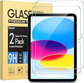 Samokor 2-Pack Screen Protector iPad (A16) 11th/10th Generation (11 inch/10.9 inch,2025/2022),9H Hardness,Anti-Scratch,HD Clarity,Bubble-Free,Tempered Glass Film iPad 11th/10th Gen