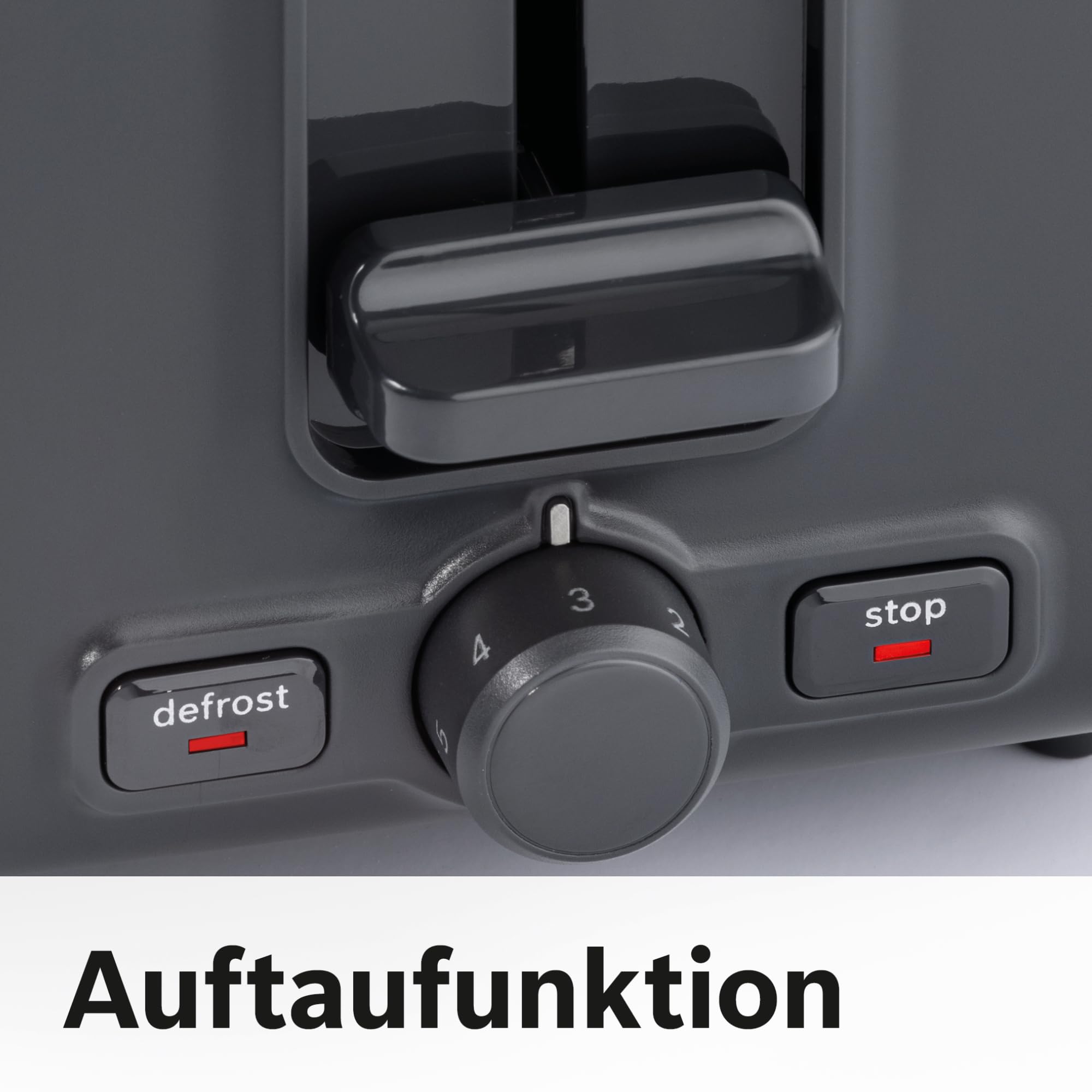 Bosch Toaster TAT3P424DE DesignLine, 2-Scheiben Toaster mit integriertem Brötchenaufsatz, Auftaufunktion & Aufwärmfunktion, Automatische Brotzentrierung, High-Lift, 970W, Rot