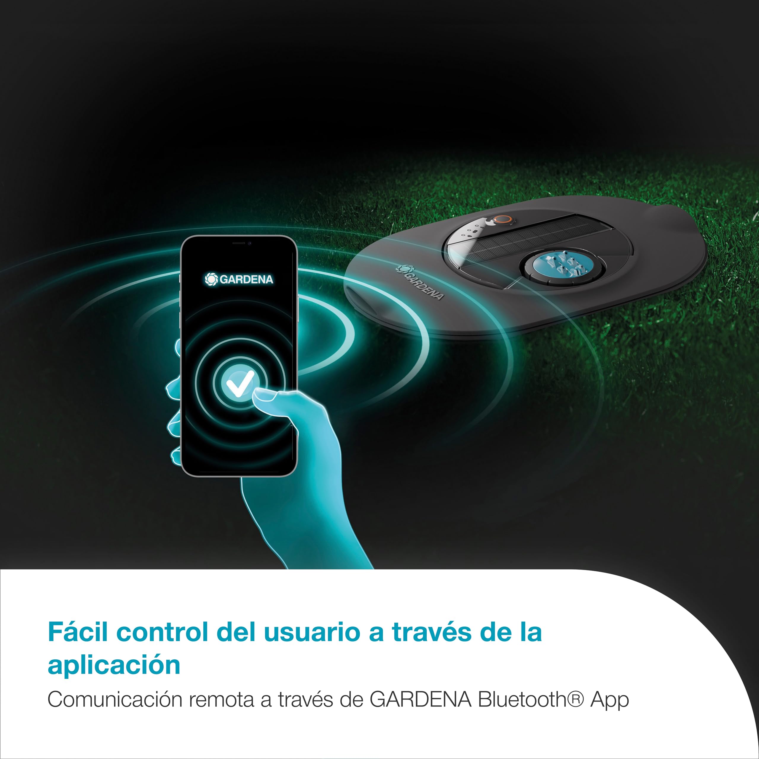 Gardena AquaPrecise Sistema de riego por tuberías: Ahorro de Agua, riego preciso para césped de hasta 320 m², Control Bluetooth, fácil instalación (16001-20)